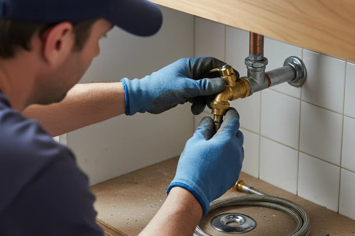 Shutoff valve and fitting work during Faucet and Fixture Repair in Oilton